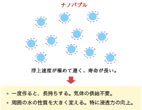 ナノバブルの拡大図